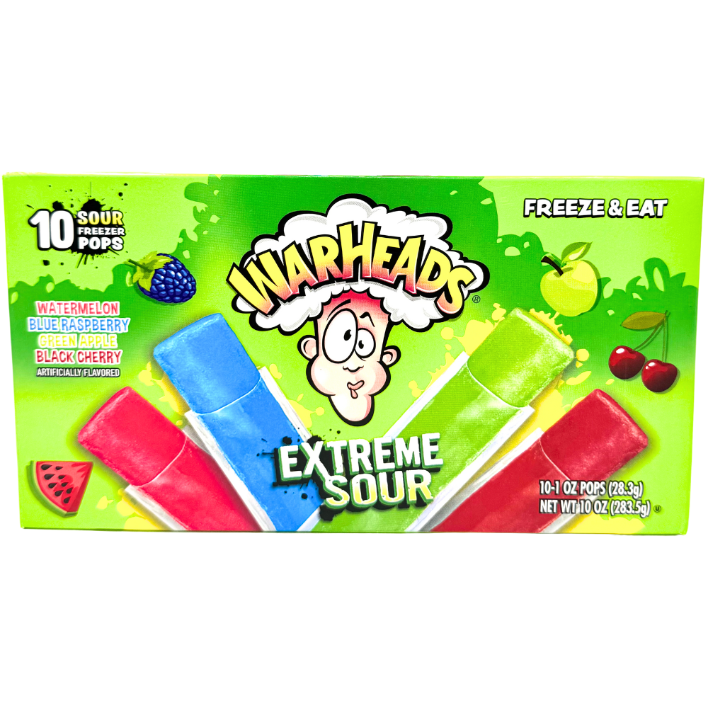Warheads Freezer Pops 10 Pack - 10oz