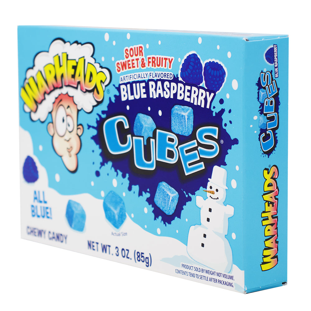 Warheads Blue Raspberry Blizzard Cubes Christmas - 3oz - Warheads All Blue Chewy Cubes - Winter Candy - Christmas Treats - Sour Candy Delight - Holiday Gift Ideas - Frosty Flavoured Candies - Christmas Candy - Christmas Treats
