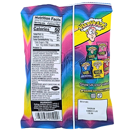 Warheads Extreme Sour Hard Candy Assorted 2oz
