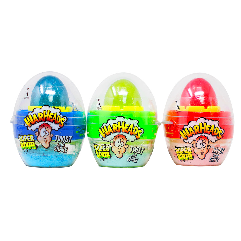 Warheads Super Sour Twist & Shake Egg (UK) - 18g - Warheads - Warheads Super Sour Twist Shake Egg - Egg Candy - Sour Gel - UK Candy - British Candy - British Sour Candy