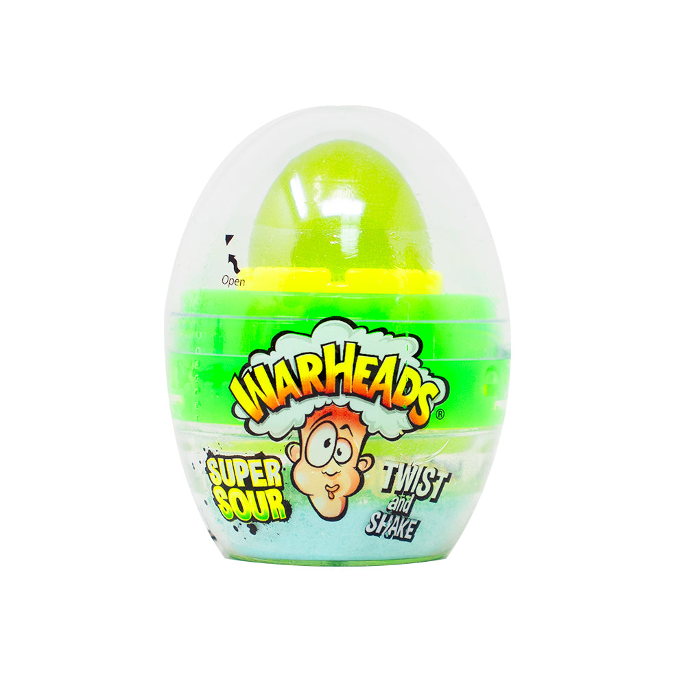 Warheads Super Sour Twist & Shake Egg (UK) - 18g - Warheads - Warheads Super Sour Twist Shake Egg - Egg Candy - Sour Gel - UK Candy - British Candy - British Sour Candy