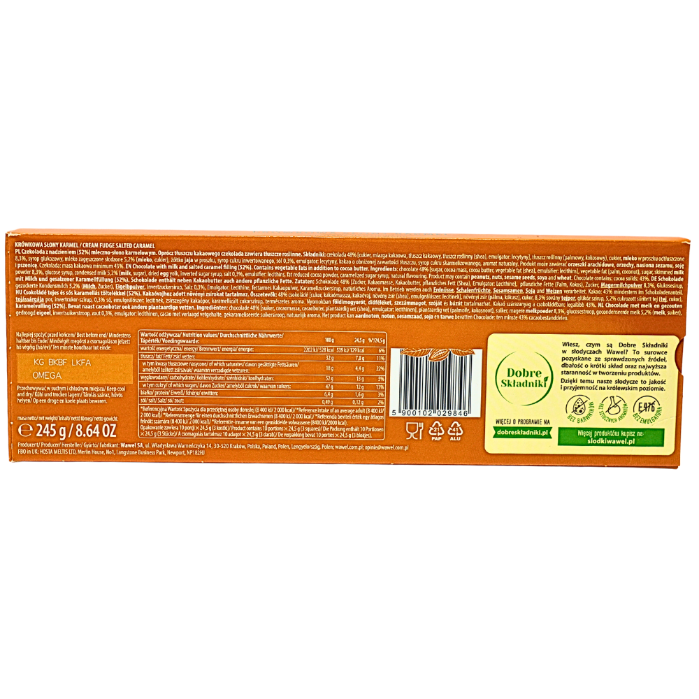 Wawel Cream Fudge Salted Caramel Filled Chocolate (Poland) - 245g