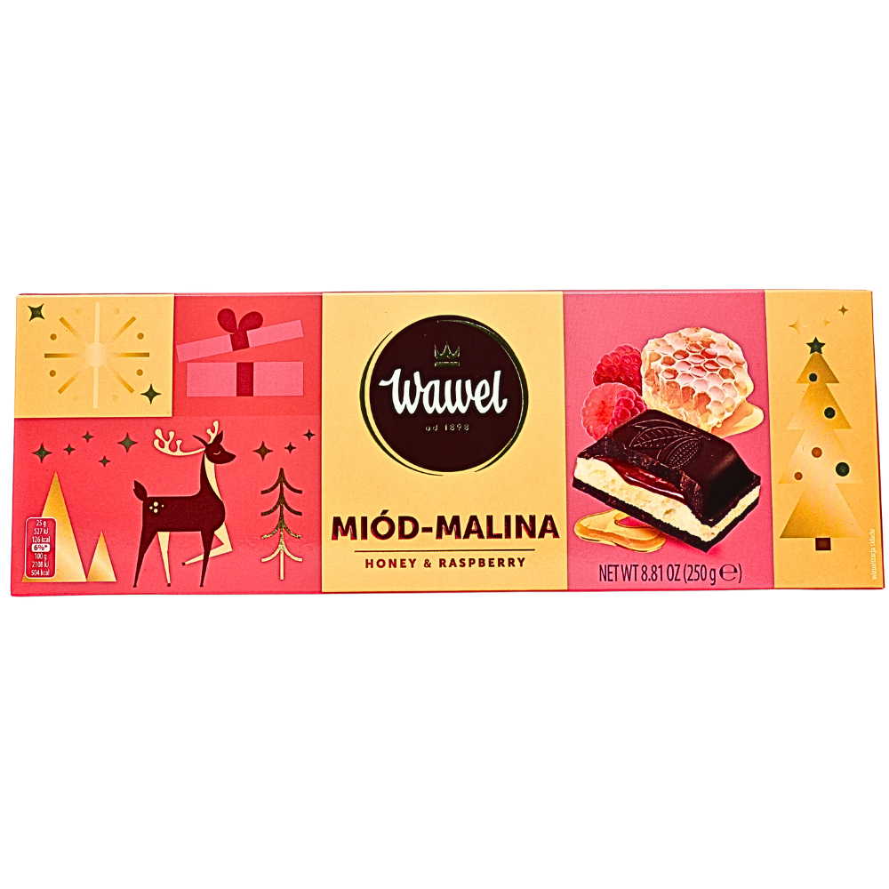 Wawel Honey & Raspberry Filled Chocolate (Poland) - 250g