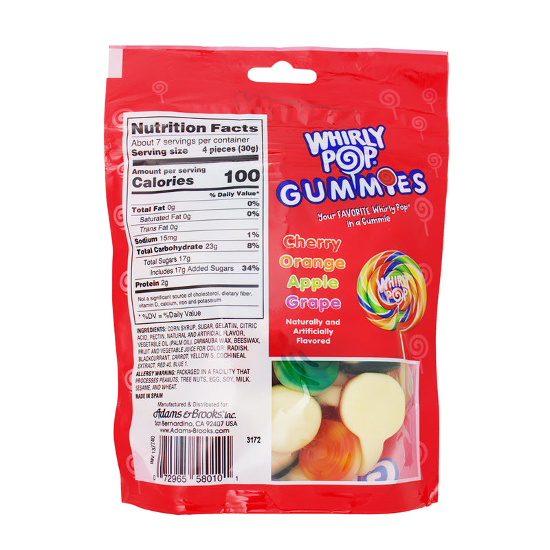 Adams & Brooks Whirly Pop Gummies - 7.5oz - Gummy Candy - Chewy Candy - Adams & Brooks Candy