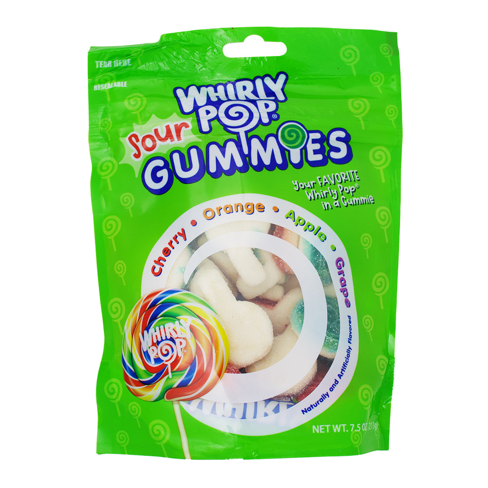 Adams & Brooks Whirly Pop Sour Gummies - 7.5oz - Sour Candy - Gummy Candy - Adams & Brooks Candy