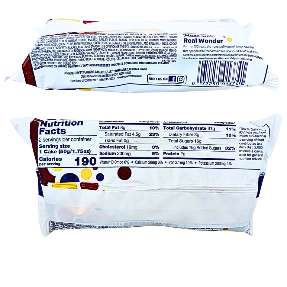 Wonder Creme Filled Triple Chocolate Cakes 2ct - 3.5oz