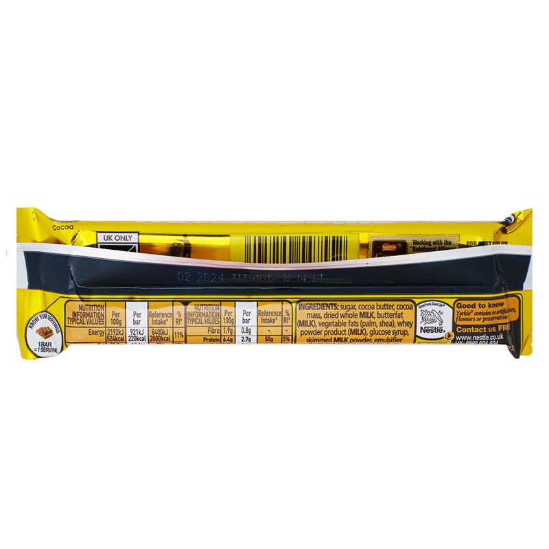 Yorkie Limited Edition Honeycomb - 42g (UK) Nutrition Facts Ingredients - British Bar - Honeycomb Candy - Yorkie Honeycomb Chocolate Bar - Yorkie Chocolate Bar