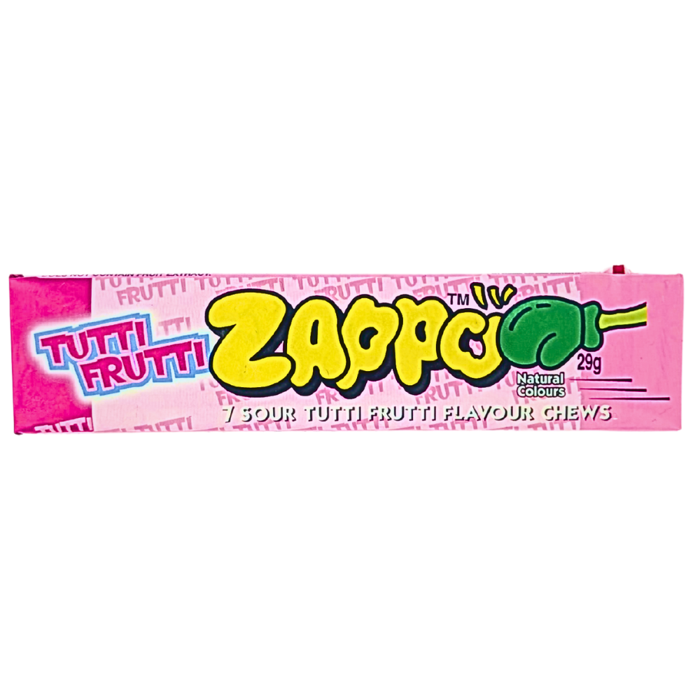Zappo Sour Tutti Frutti Chews (Aus) - 29g | Candy Funhouse – Candy ...
