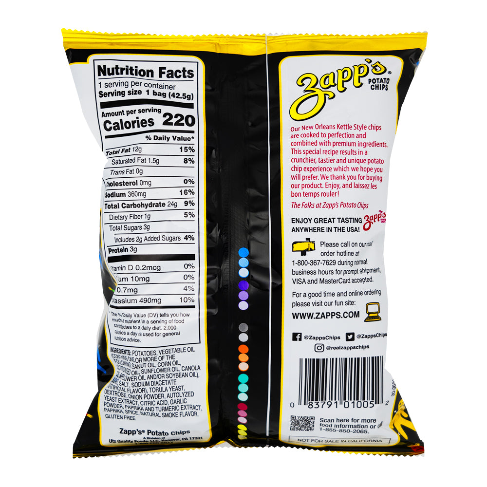 Zapp's Voodoo - 1.5oz  Nutrition Facts Ingredients
