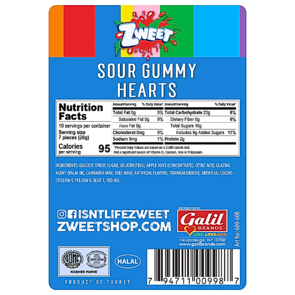 Zweet Gummies Sour Hearts - 10oz