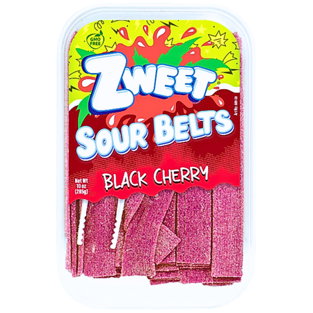 Zweet Sour Belts Black Cherry - 10oz
