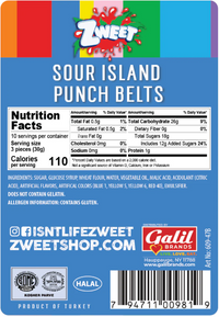 Zweet Sour Belts Island Punch - 10oz