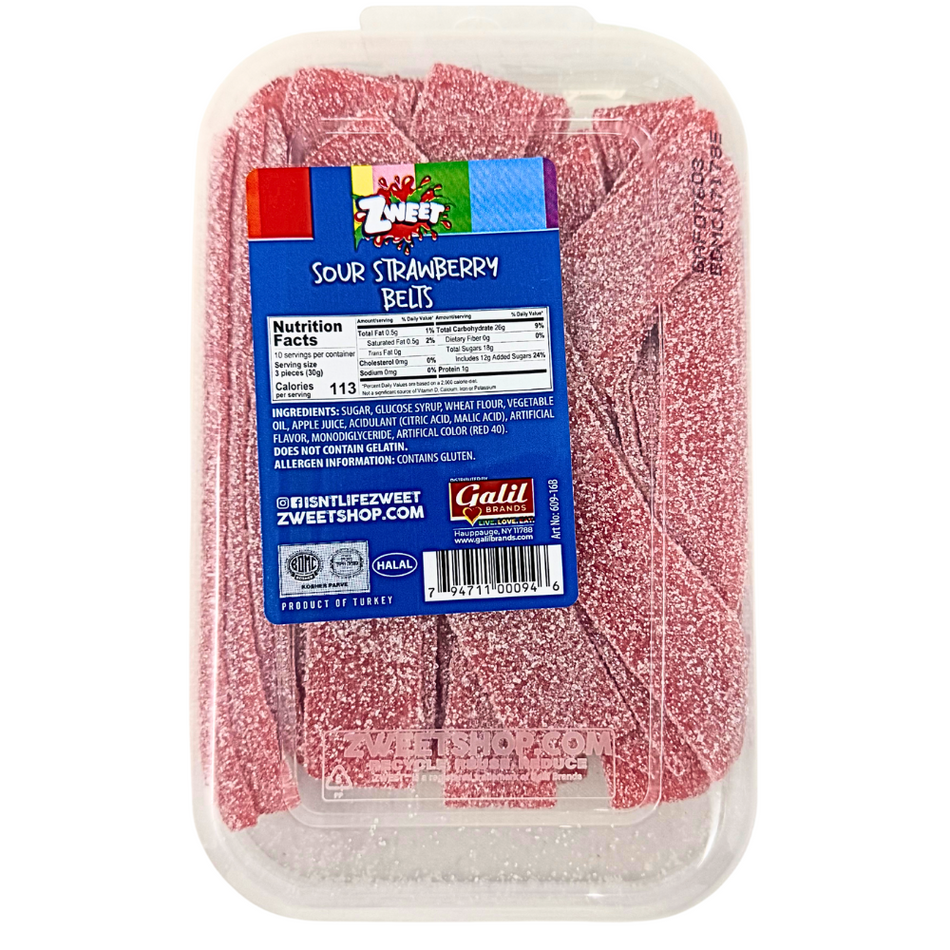 Zweet Sour Belts Strawberry - 10oz