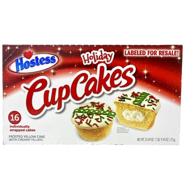 Hostess Holiday Vanilla Cupcakes16PK | Candy Funhouse – Candy Funhouse CA