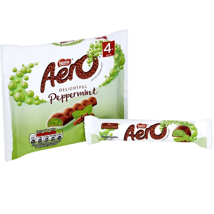 Aero Peppermint Bubble Bar Nestlé Chocolate Bars peanut free real peppermint flavours unique special edition mint