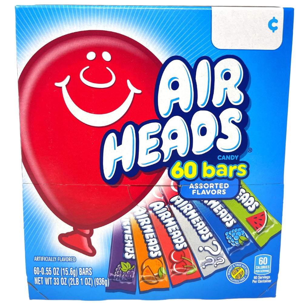 Airheads Candy 60 Bars Assorted Flavors Retro Candy