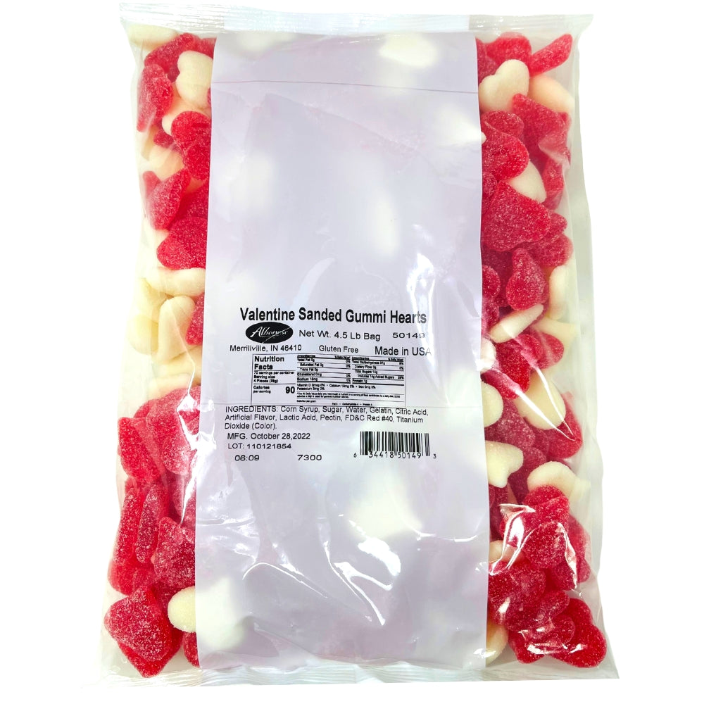Albanese Gummi Valetine Hearts Sour Red & White - 4.5lbs
