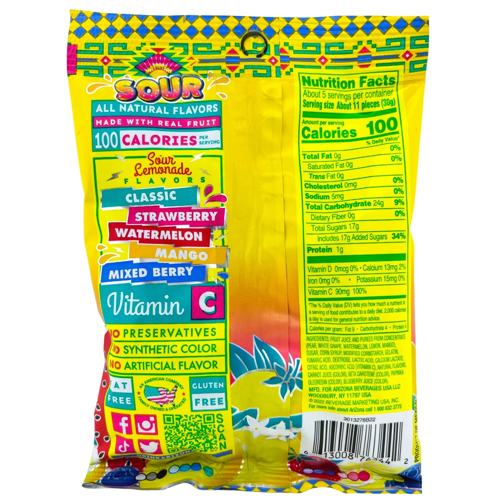 Arizona Sour Lemonade Fruit Snacks | Candy Funhouse – Candy