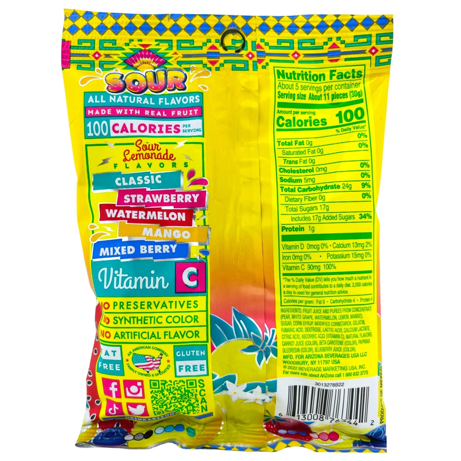 Arizona Sour Lemonade Fruit Snacks - 142g