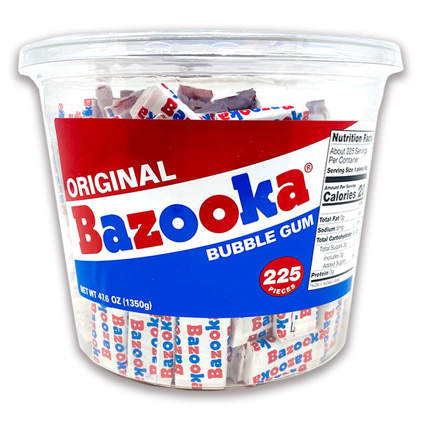 Bazooka Original Throwback Bubble Gum-225 Count Tub 43.7oz