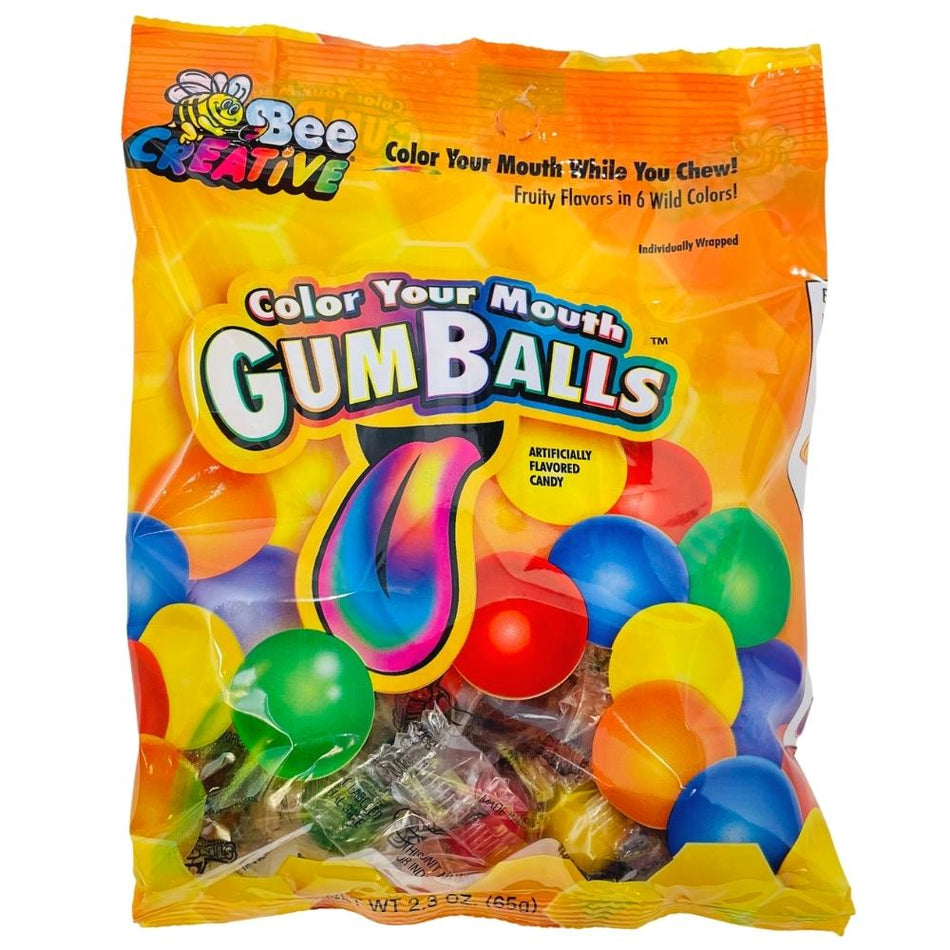 Bee Creative Color Your Mouth Gumballs - 2.3oz - Gum - Bubblegum - Chewing Gum - Bee Creative Candy - Bee Creative - Colourful Candy - Colourful Gumballs - Gumballs