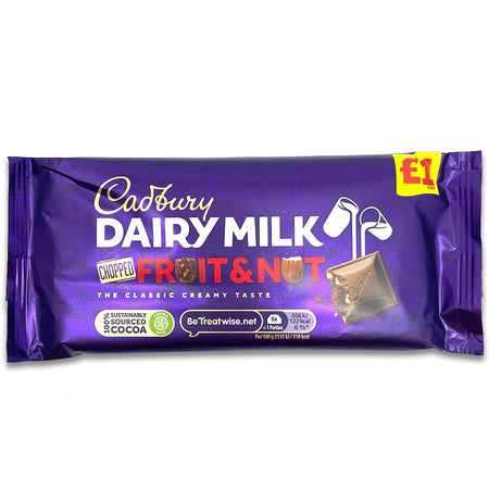 Cadbury Dairy Milk Fruit & Nut Chopped UK - 95g