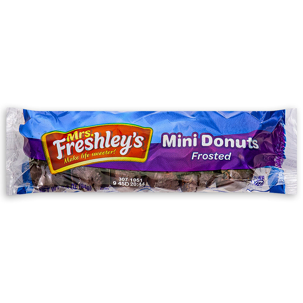 Mrs Freshley's Chocolate Frosted Mini Donuts 94 g Front