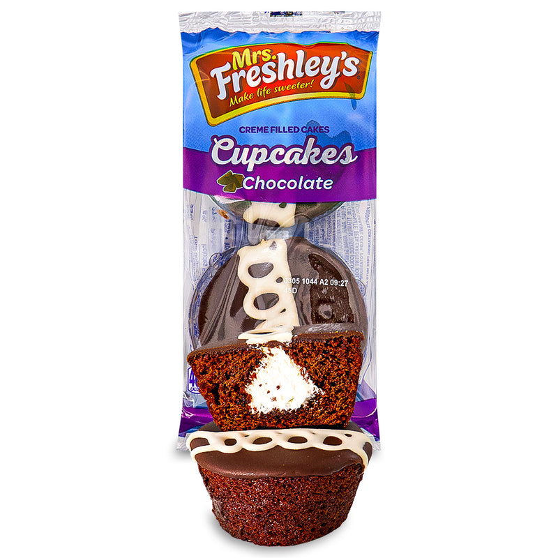 Mrs Freshley's Chocolate Cupcakes Creme Filled Cakes 113g