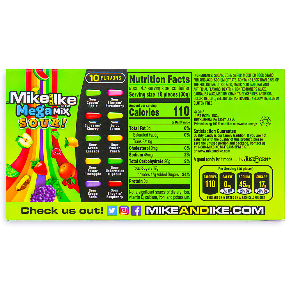 Mike and Ike - Mega Mix Sour Candy - 5oz