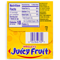 Wrigley's Juicy Fruit Original 15 Stick Packs Back