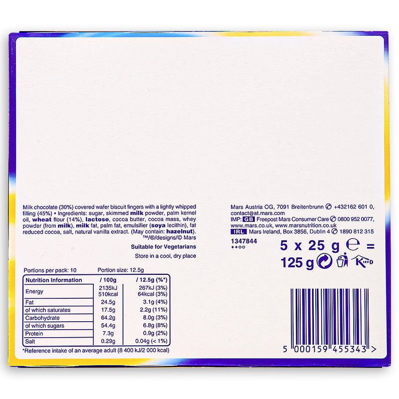 Milky Way Crispy Rolls UK 5 x 2 pack 125 g Back