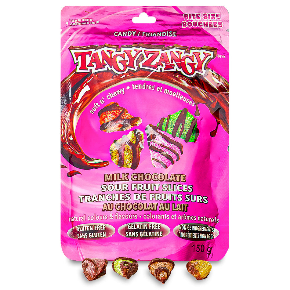 Tangy Zangy Milk Chocolate Sour Fruit Slices 150g