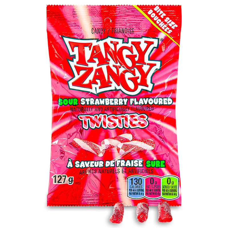 Tangy Zangy Sour Strawberry Twisties | Candy Funhouse