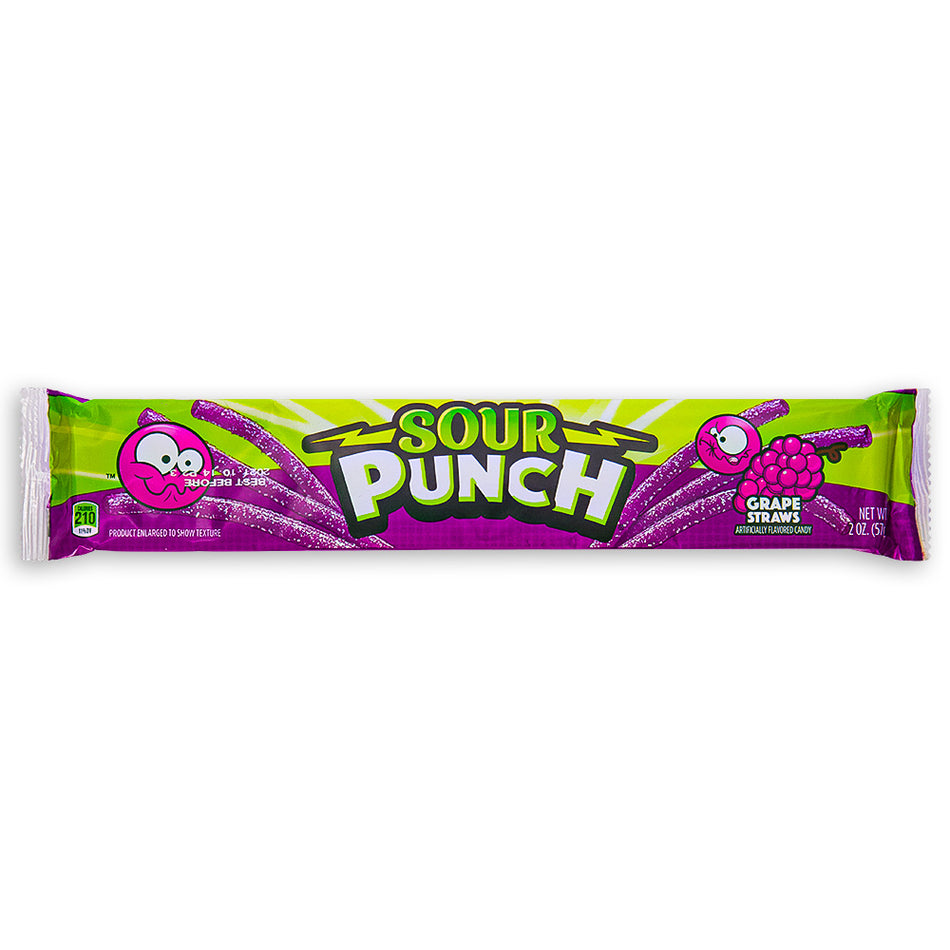 Sour Punch Grape Straws 2oz Front
