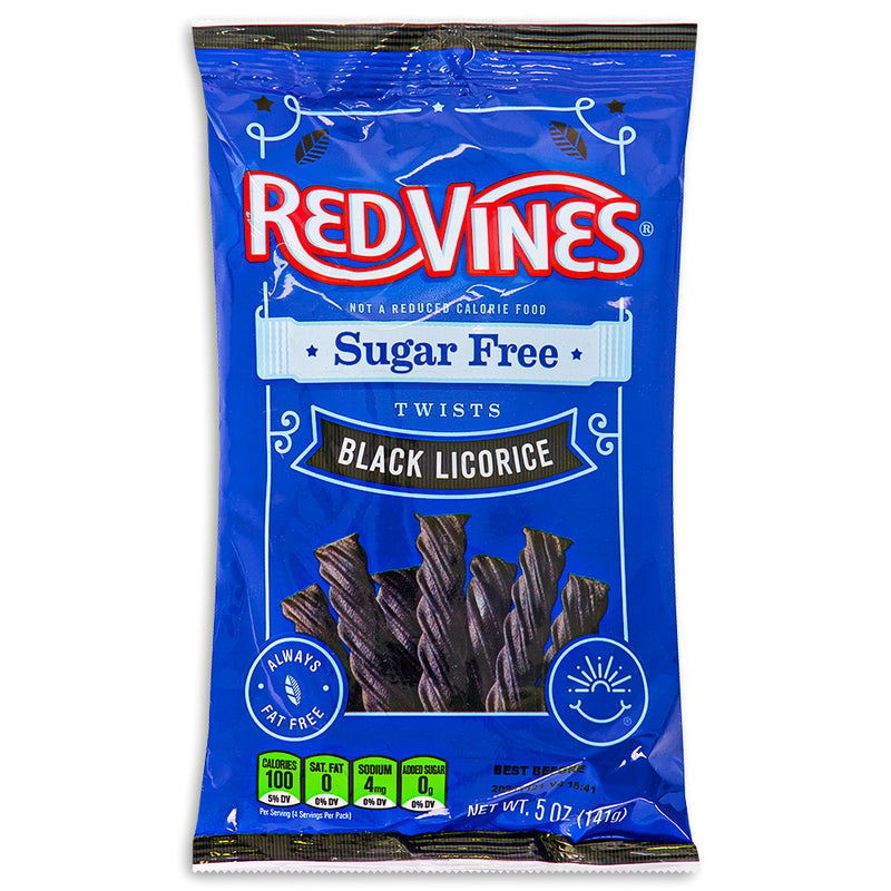 Red Vines Black Licorice Sugar Free 141g Front