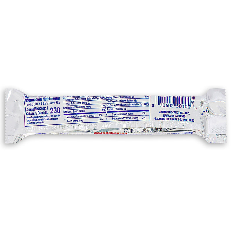 Annabelle's U-No Chocolate Bar 1.35oz Back