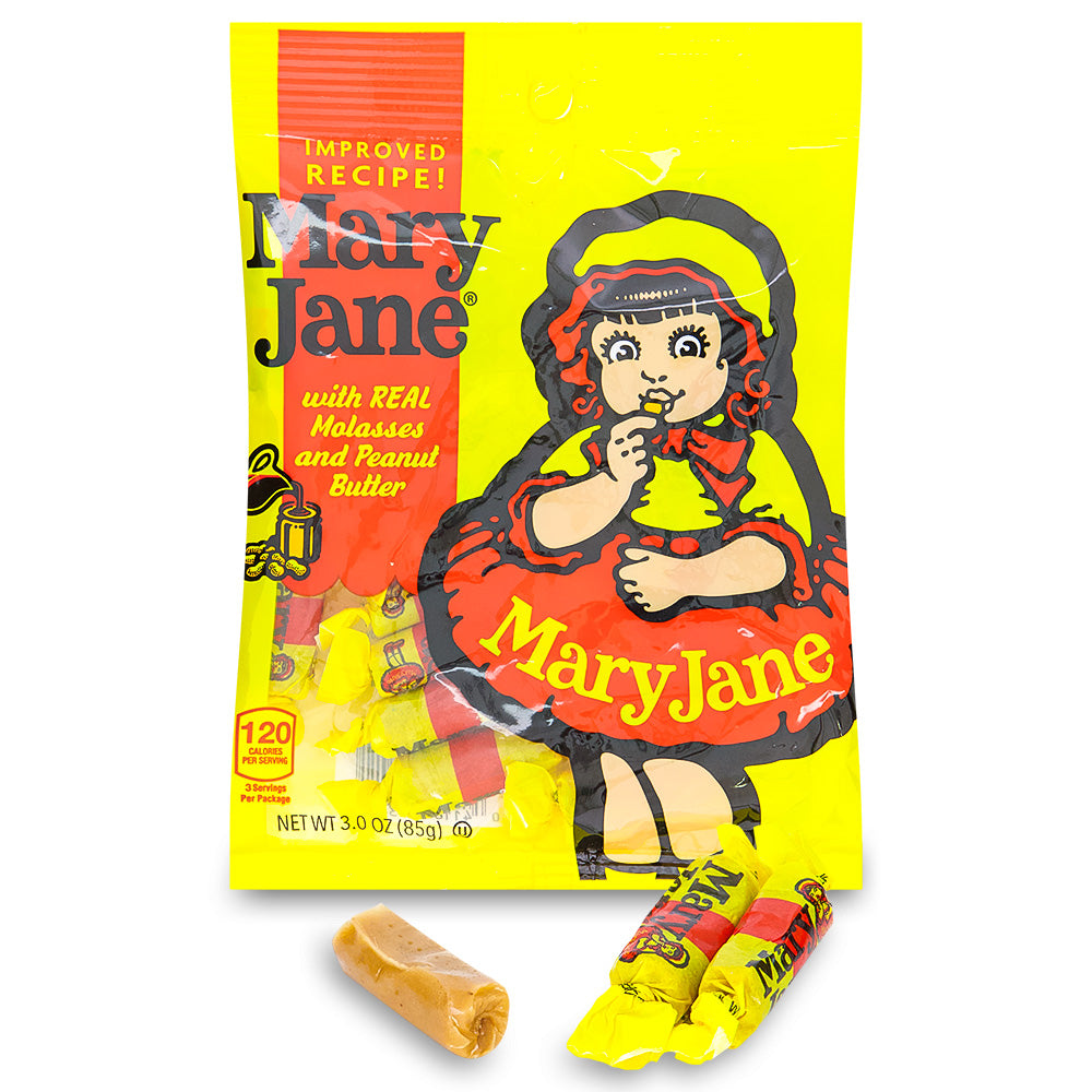 Mary Jane Candy Retro Candies Candy Funhouse Candy Funhouse CA   Candyfunhouse Atkinson Candy Company Maryjane 85g Side Jpg 1 