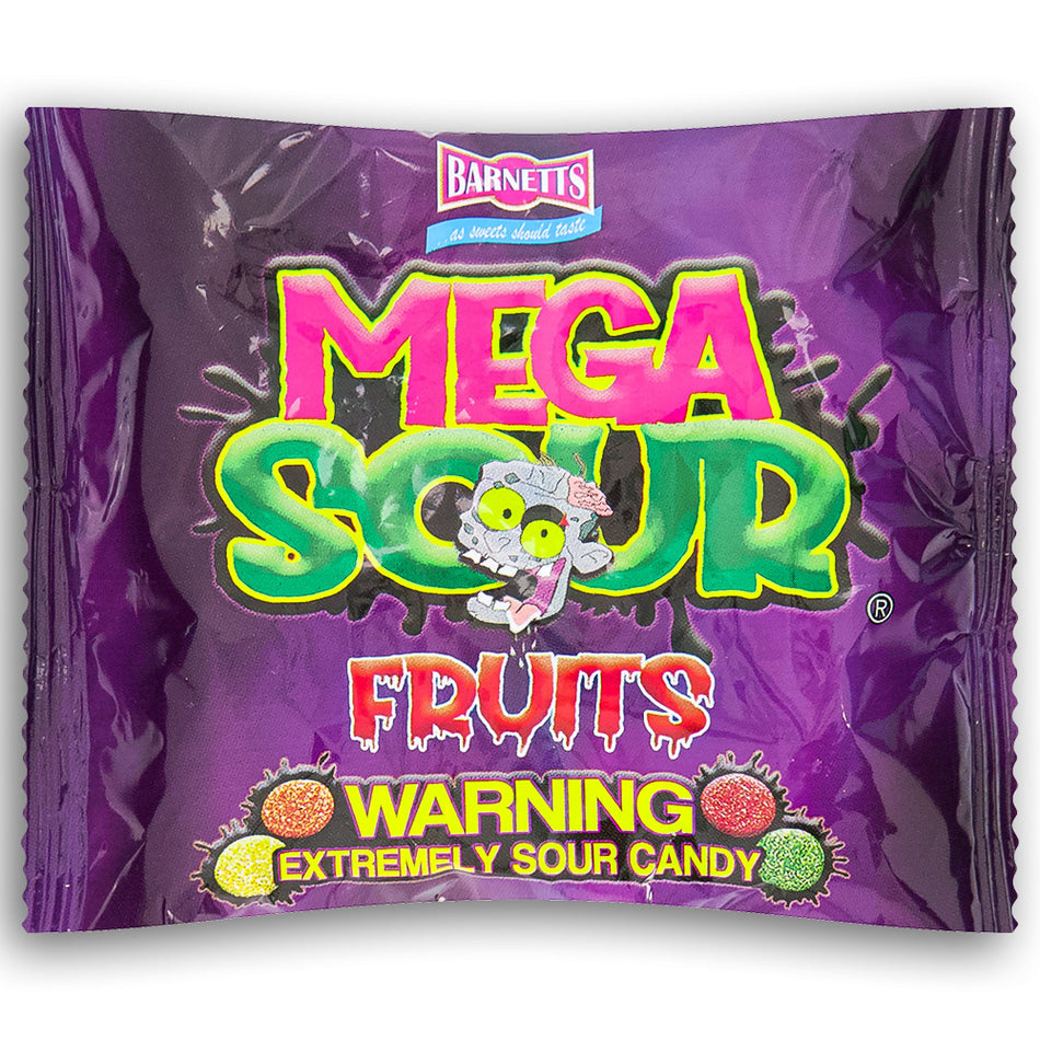Barnetts Mega Sour Fruits UK 104g Most Sour Candy - Mega Sour Challenge Front