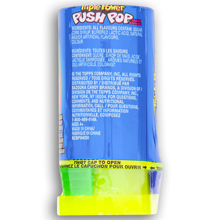 Triple Power Push Pop 1.2 oz. Back Ingredients