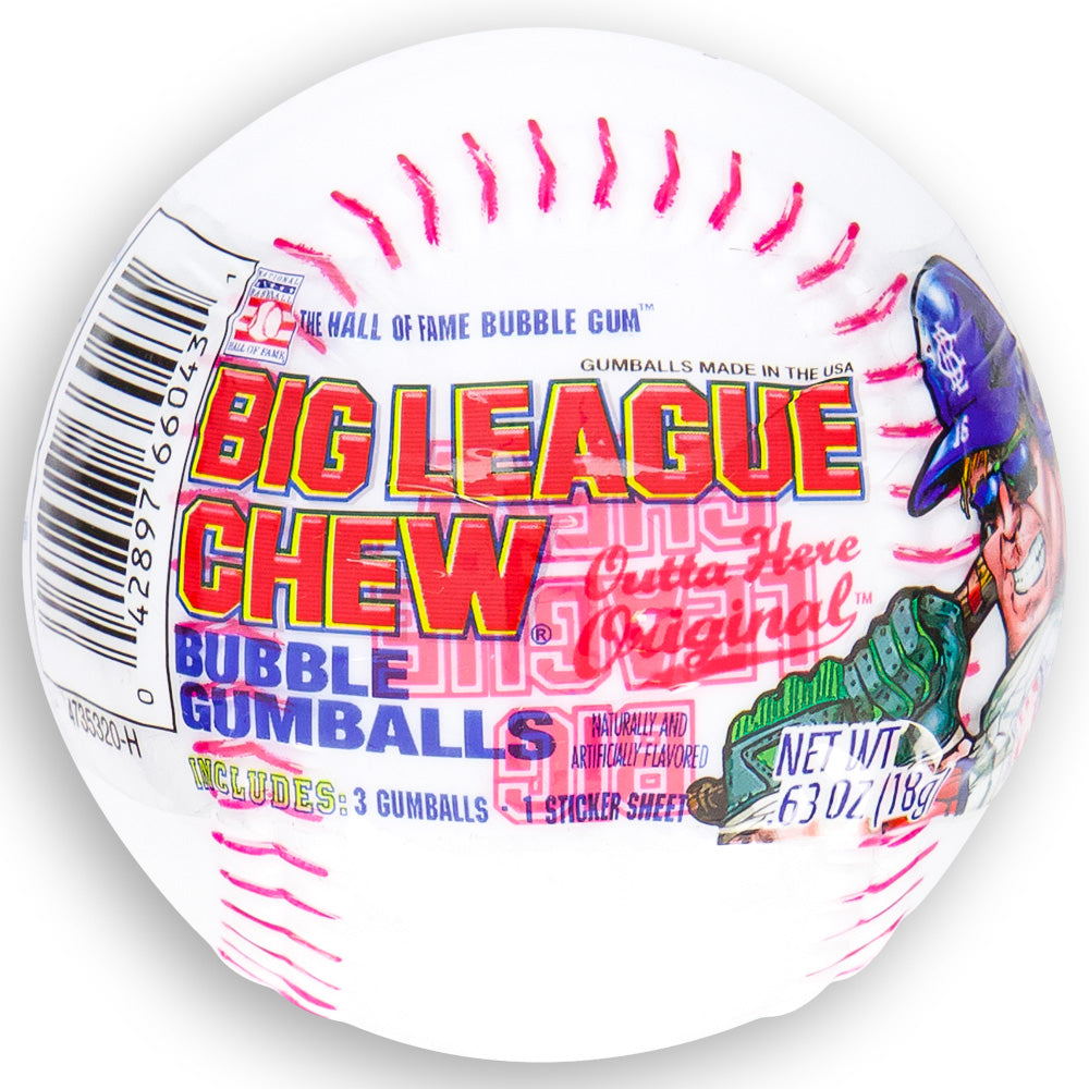 Big League Chew Baseball Gumball Container 18g Front