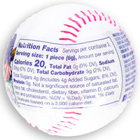 Big League Chew Baseball Gumball Container 18g Back Ingredients
