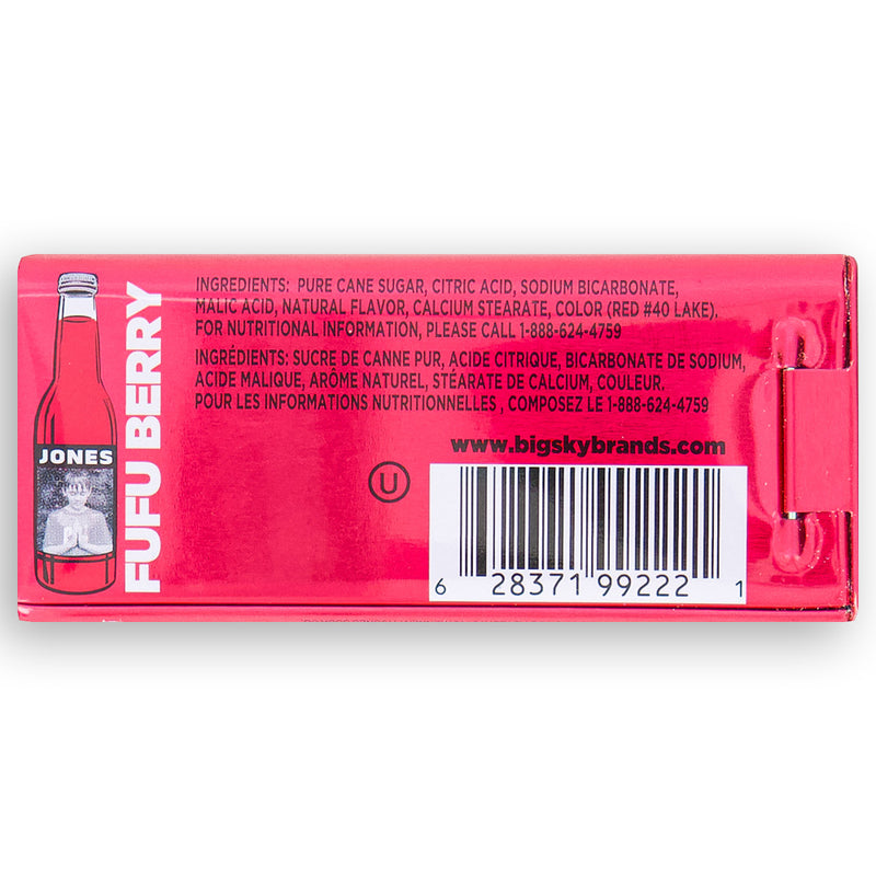 Jones Carbonated Candy Fufu Berry 25g back Ingredients
