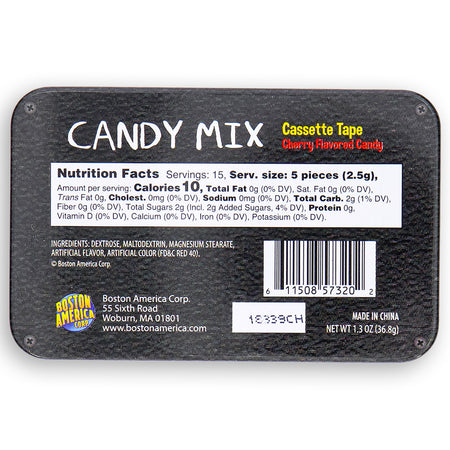 Boston America Candy Mix Cassette Back Ingredients