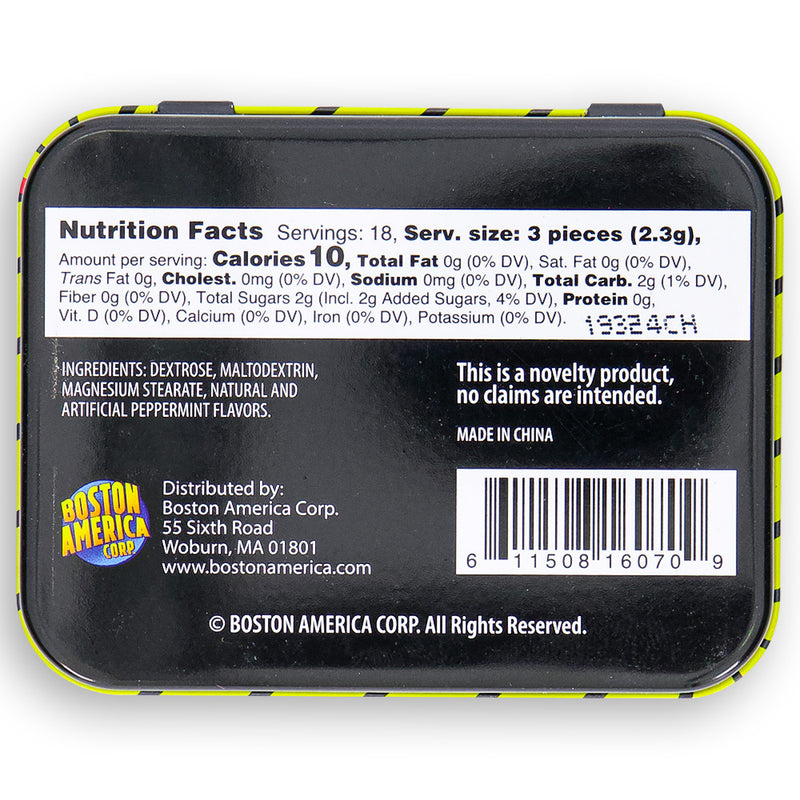 Boston America Hangover Helper Mints 42g Back Ingredients