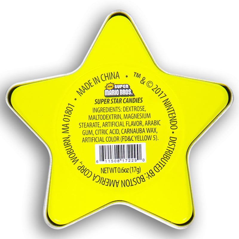 Boston America Super Mario Super Star Mints Candy Boston America 17g Back Ingredients