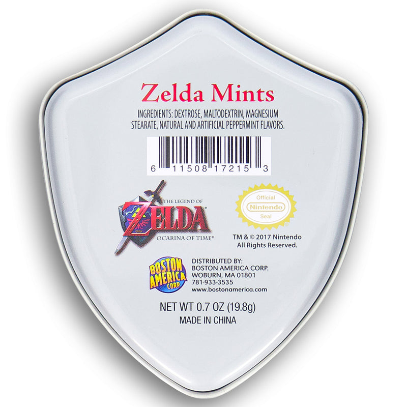 Boston America Zelda Hylian Shield Peppermints Back Ingredients