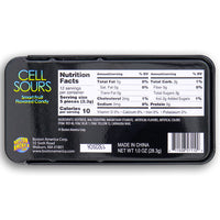 Boston America Cell Sours Candy Tin Back Ingredients - Sour Candy - Toy Candy - Cellphone Candy