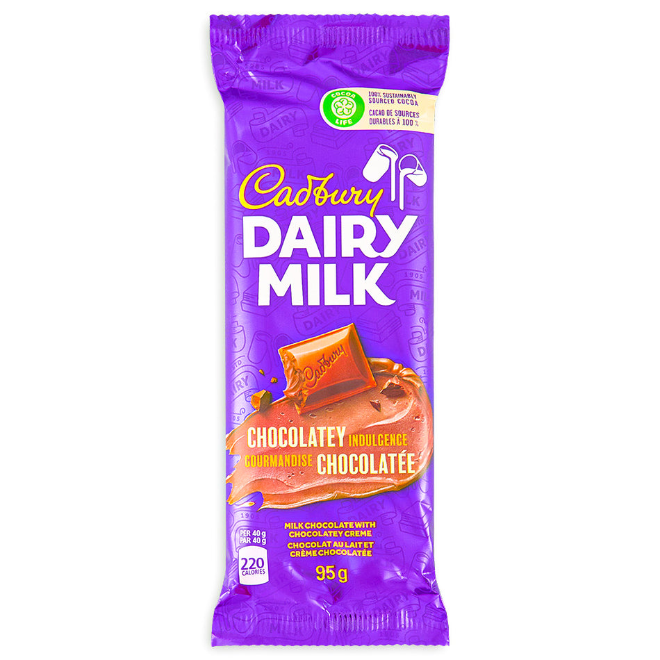 Cadbury Dairy Milk Chocolatey Indulgence Chocolate Bars 95g Cadbury Canada Front