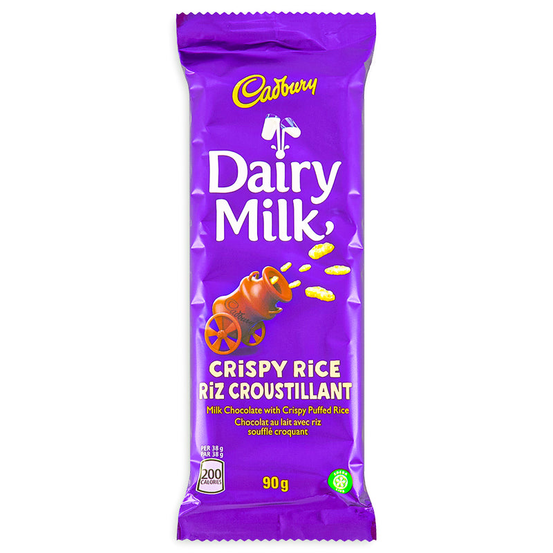 Cadbury Dairy Milk Crispy Rice Chocolate Bar 90g Cadbury CanadaFront