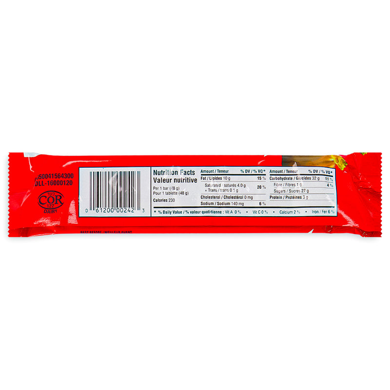 Crispy Crunch Chocolate Bar - Cadbury Canada Back Ingredients